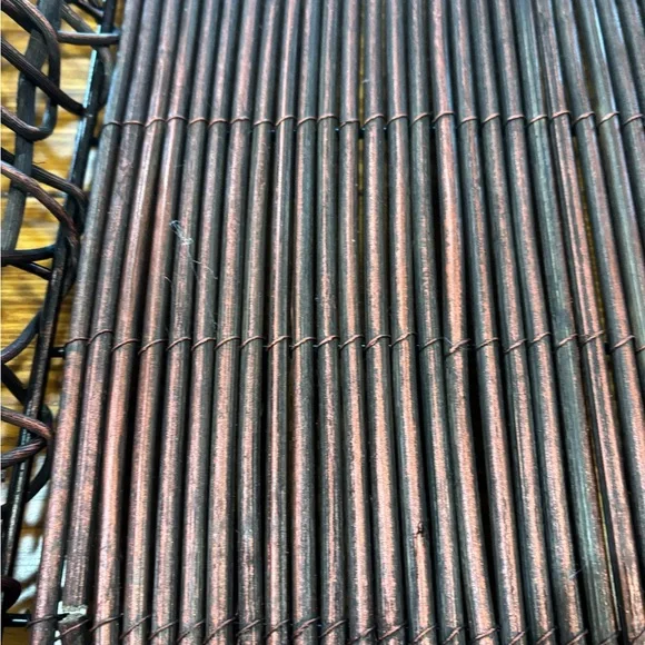 Rustic Brown Woven Metal Basket - Picture 4 of 5